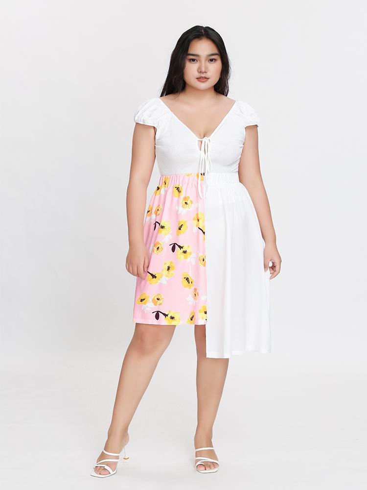 Floral Irregular Hem Dress