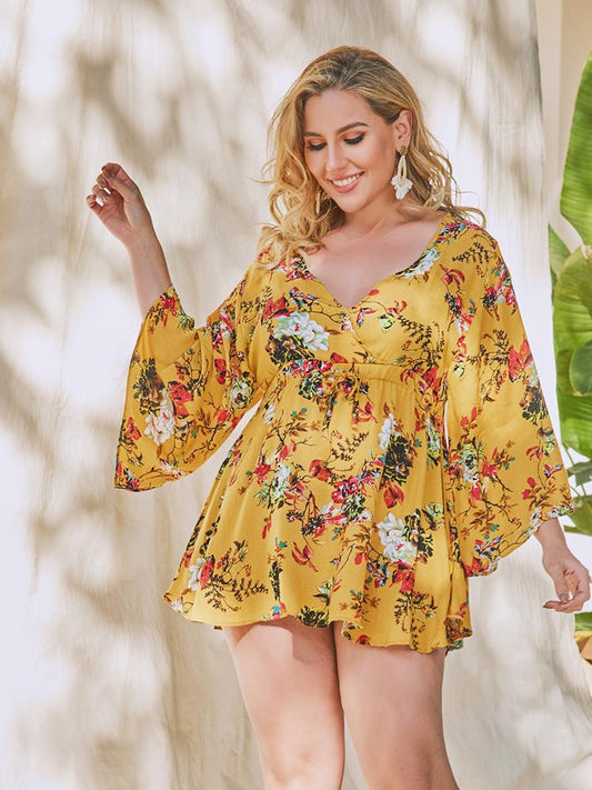 Floral Printed Flared Dress