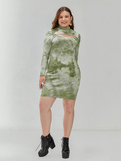 Tie Dye Cut Out Bodycon Dress