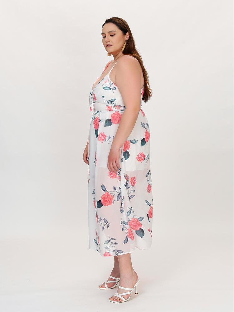 Split Hem Floral Dress