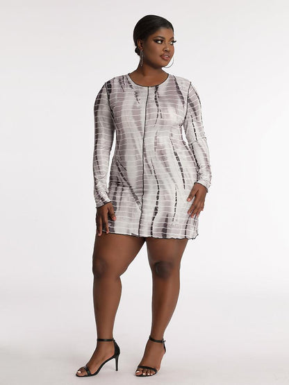 Mural Hem Printed Dress