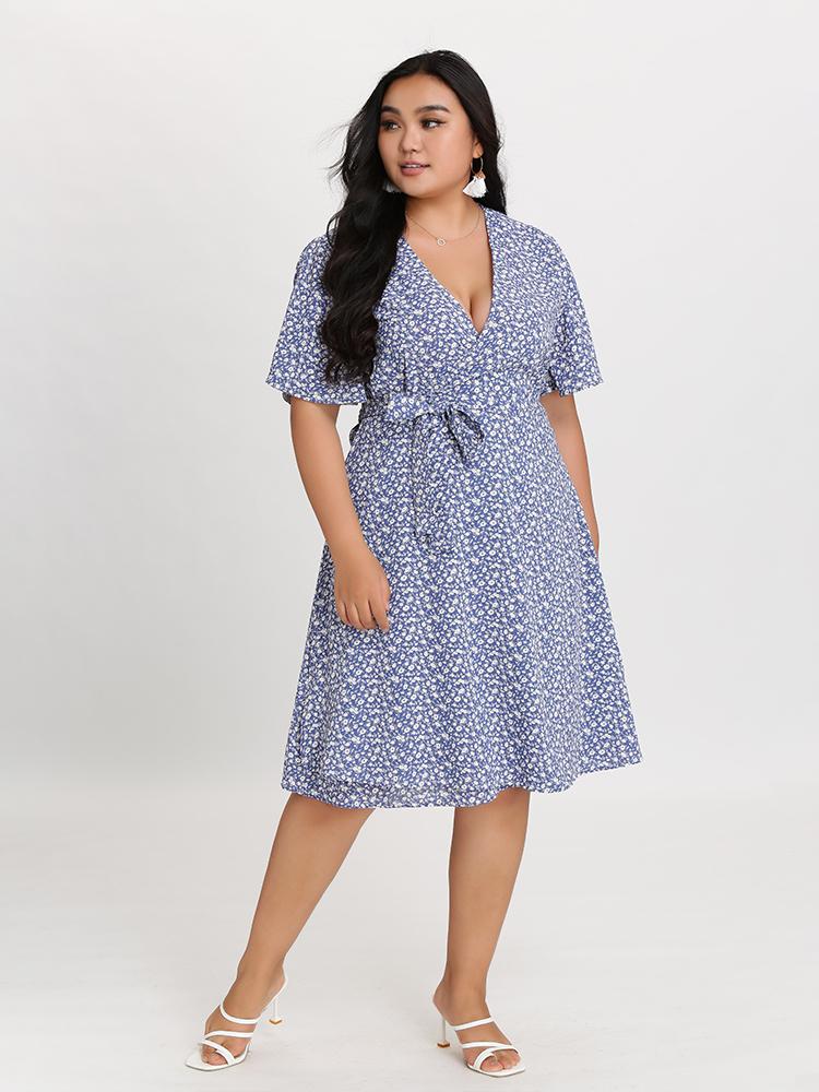 Floral Wrap Midi Dress