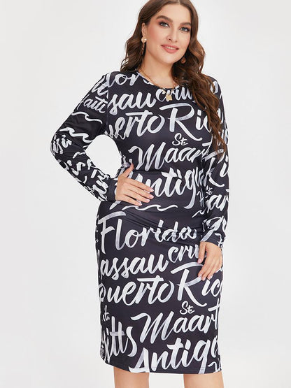 Printing Round Neck Dress