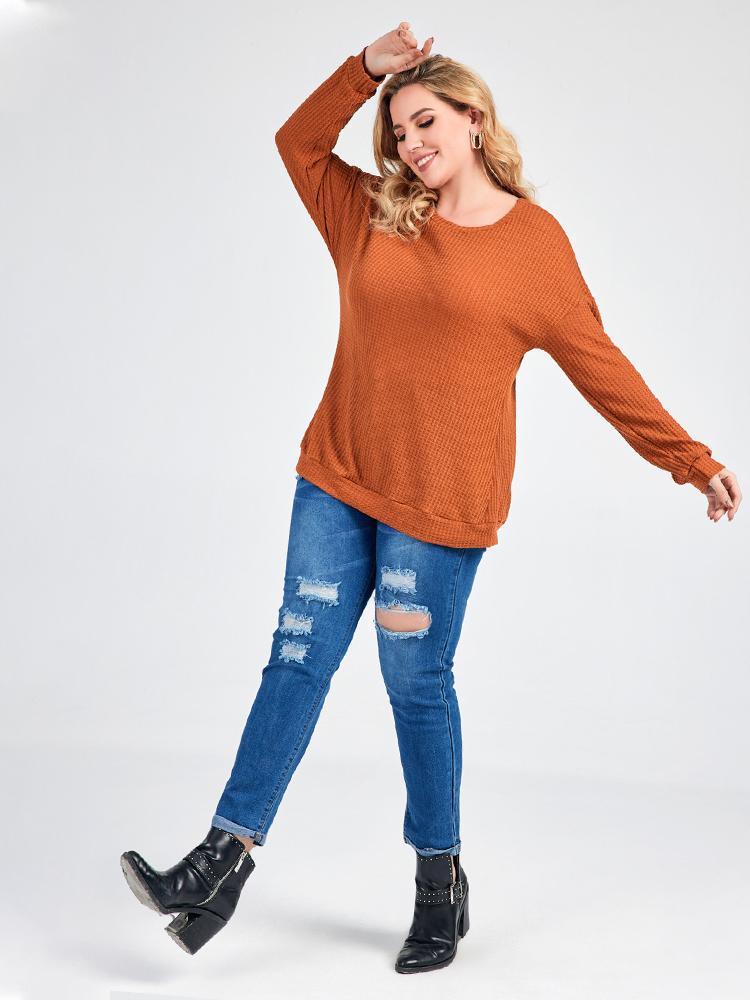 Waffle Solid Color T-shirts