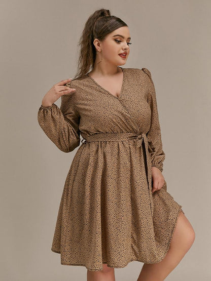 Polka Dot Puff Sleeve Dress