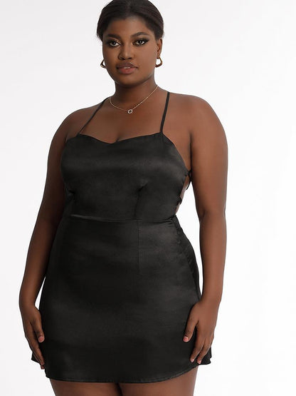 Backless Cami Solid Dress