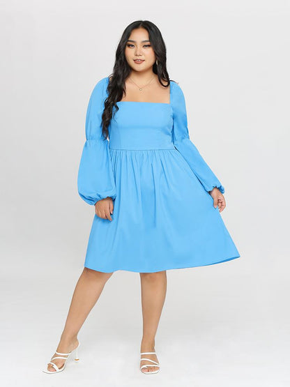 Puff Sleeves Pleated Dress