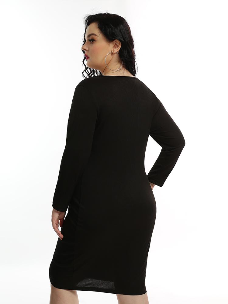 Asymmetrical Neck Bodycon Dress