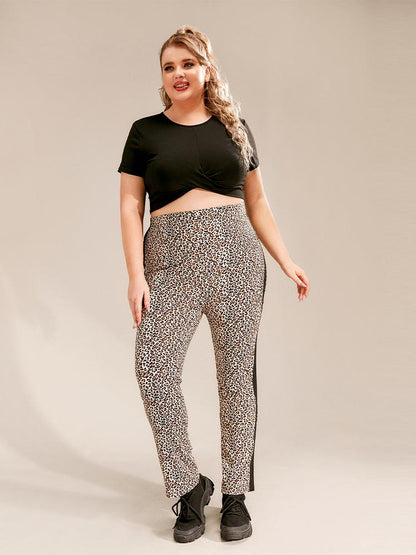 Black Striped Leopard Pants