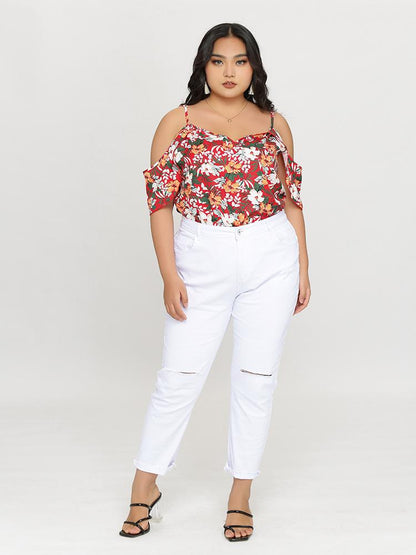 Cold Shoulder Floral Top