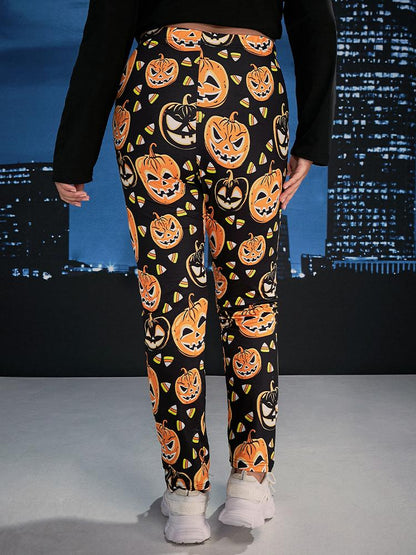 Halloween Pumpkin Print Lounge Set