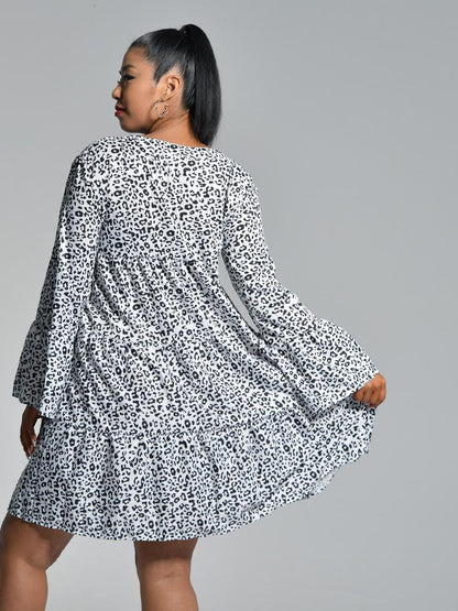 V-neck Leopard Dress