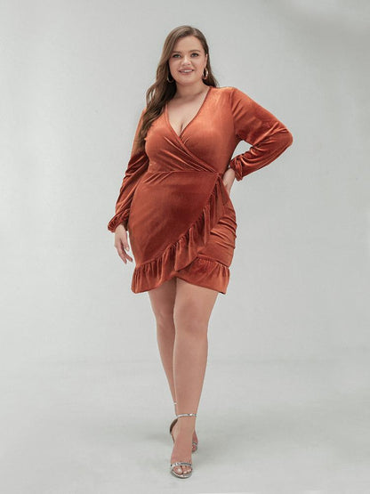 Solid Ruffled Hem Dress