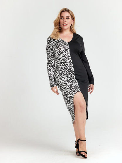 V-neck Contrast Dress