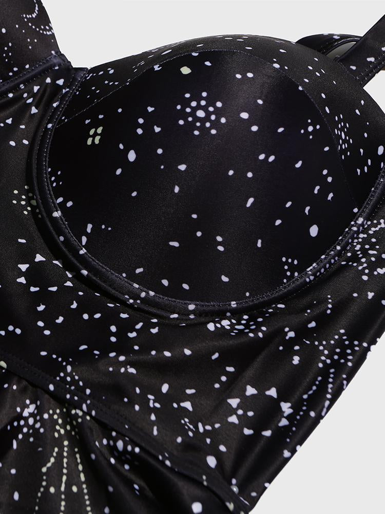 Moon Star Print Tankini