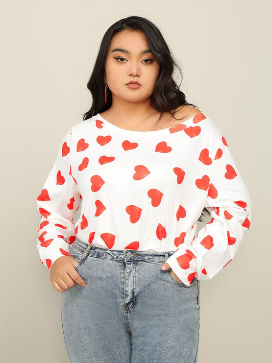 Love Print One Shoulder T-shirt