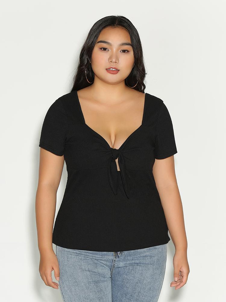 Bow Tie Backless T-Shirt