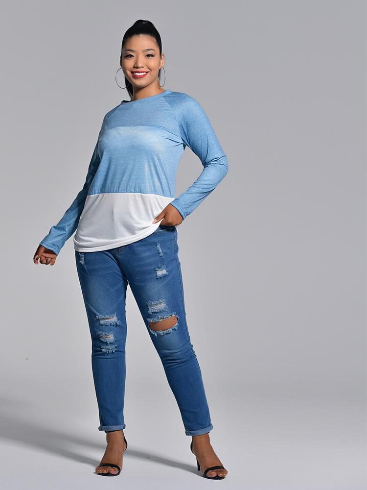 Patchwork Round-neck Top