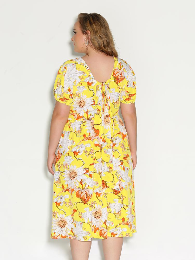 Floral Puff Sleeve Dress