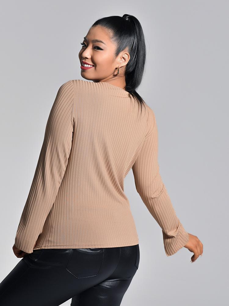 Round-neck Solid Color Top