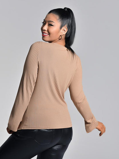 Round-neck Solid Color Top