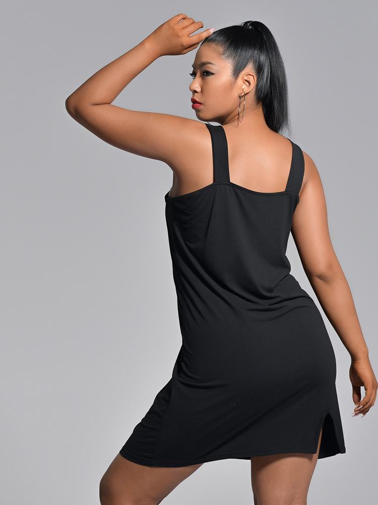 Backless Solid Color Dress