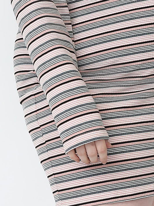 Colorful Striped Bodycon Dress