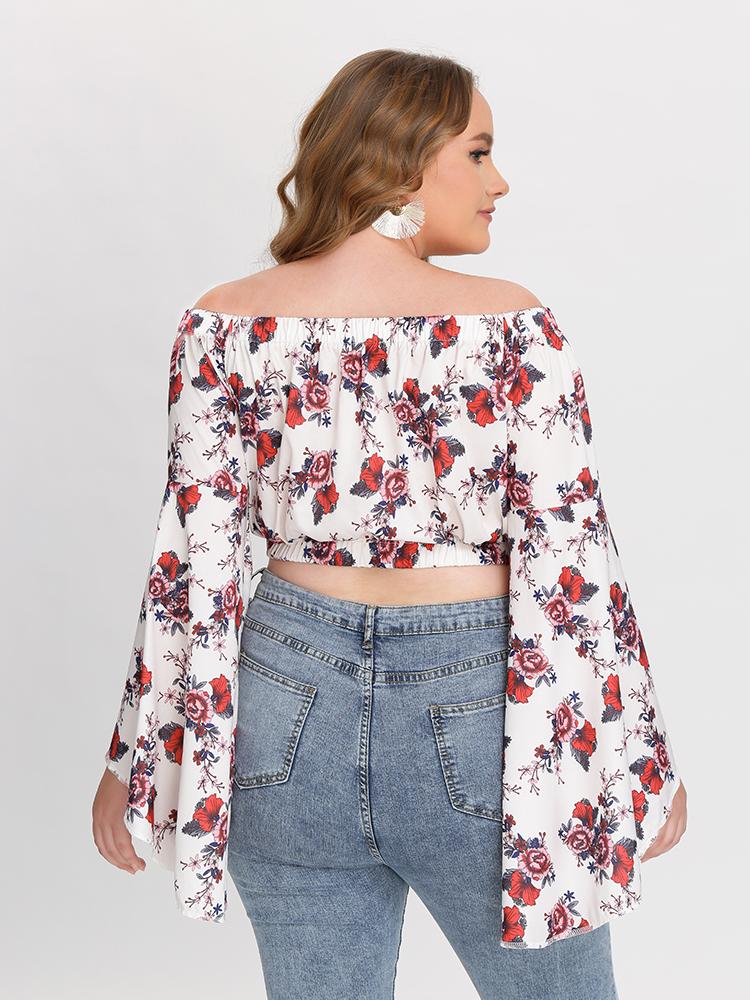 Floral Flared Sleeve Blouse