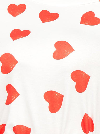 Love Print One Shoulder T-shirt