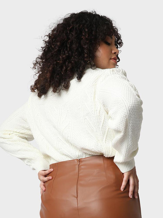 Solid High Neck Sweater