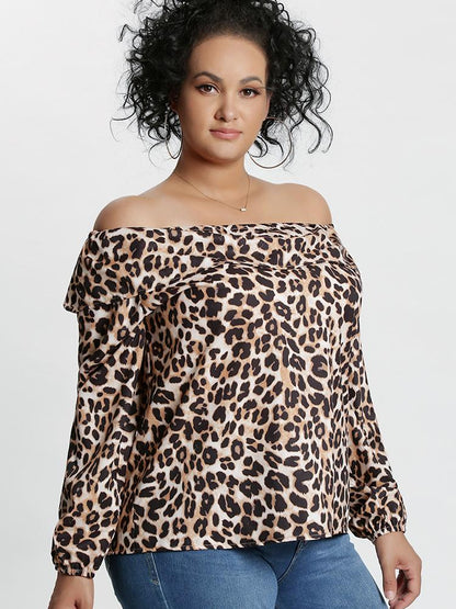 Leopard Off Shoulder Blouse