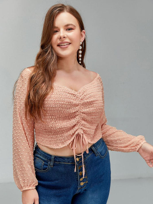 Drawstring Off Shoulder Crop Top