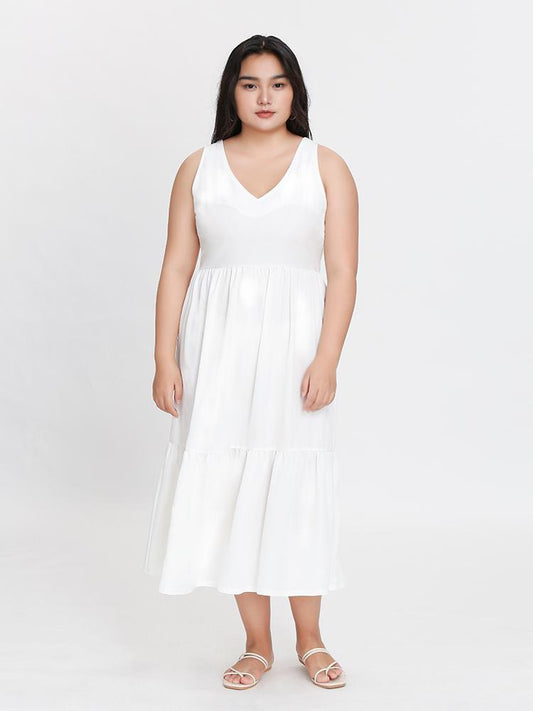 Backless Knot Ruffle Dress