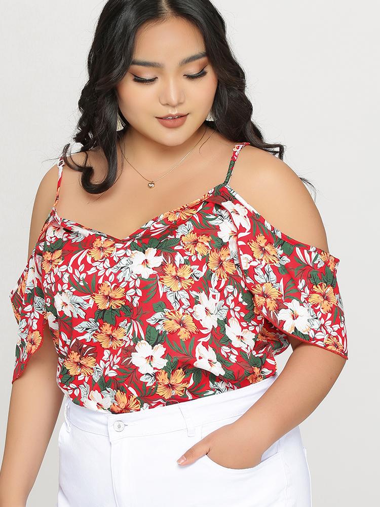Cold Shoulder Floral Top