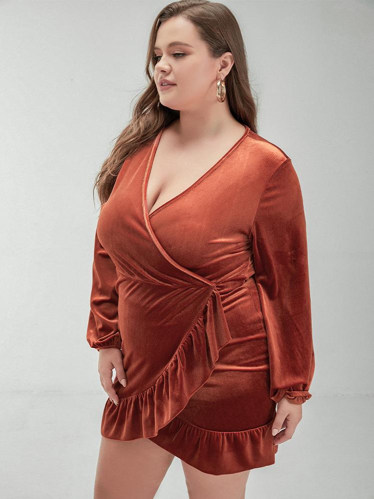 Solid Ruffled Hem Dress