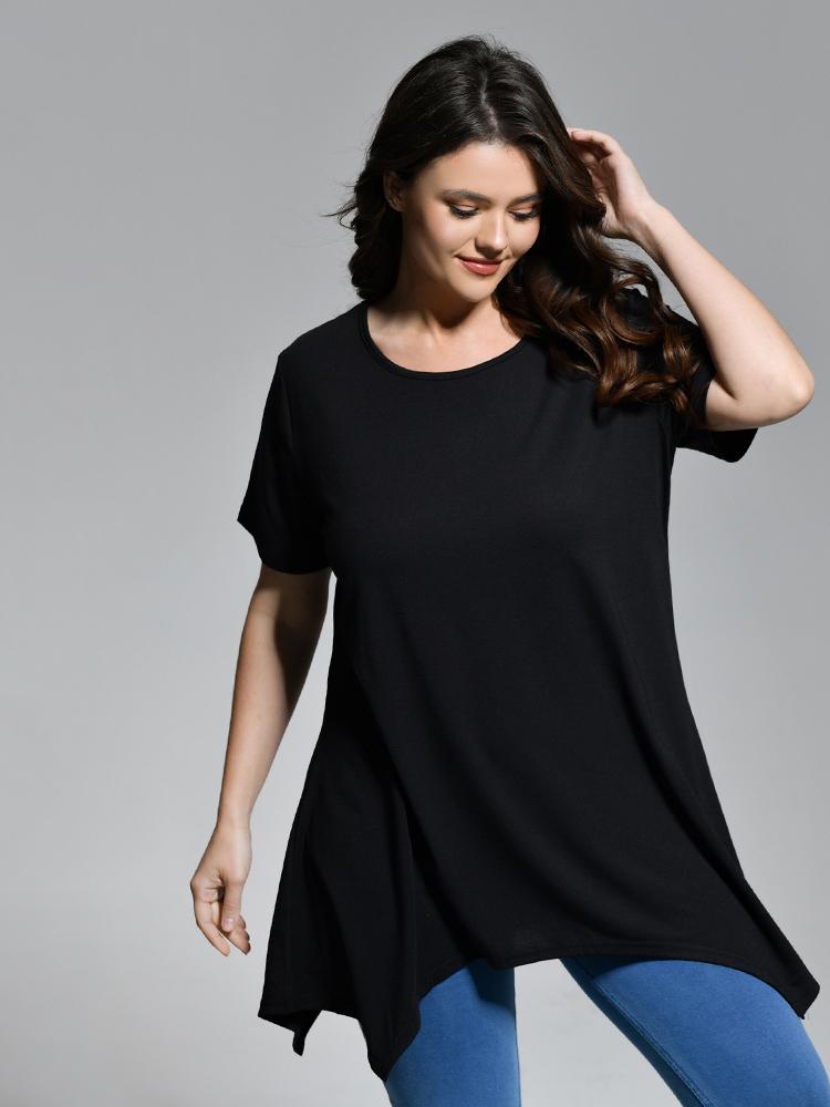 Mid Long Round Neck T-Shirt