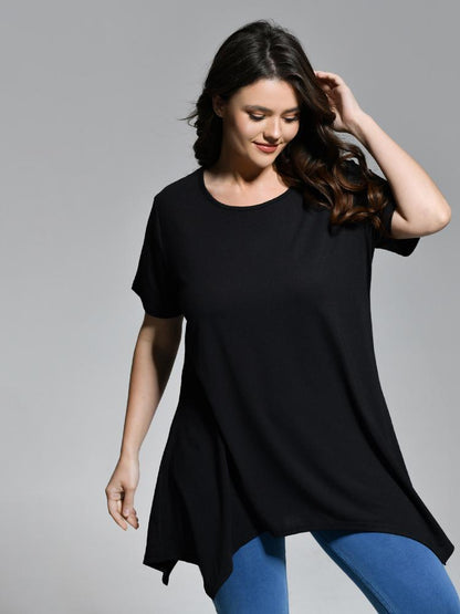 Mid Long Round Neck T-Shirt