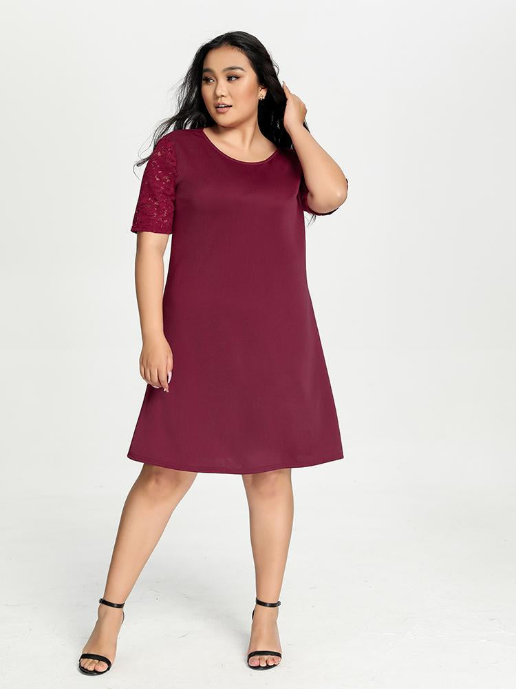 Backless Lace Sleeve Dress