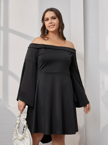 Off Shoulder Bell Sleeve Dress