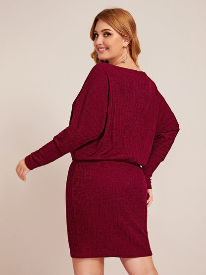 Off-shoulder Plain High Waist Dresses