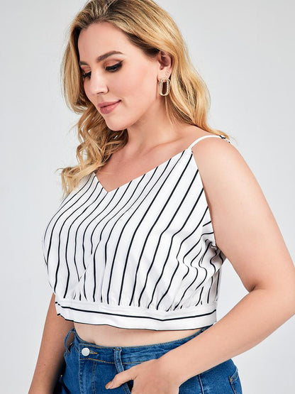 Striped Knotted Backless Camis