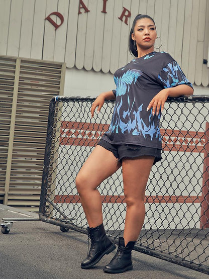 Butterflies Printed Tie Dye T-shirt