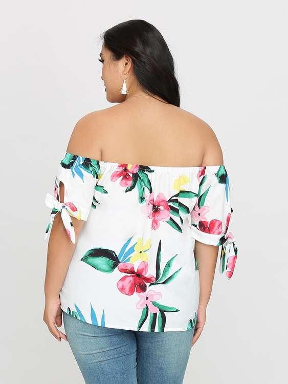 Tropical Knot Sleeve Top