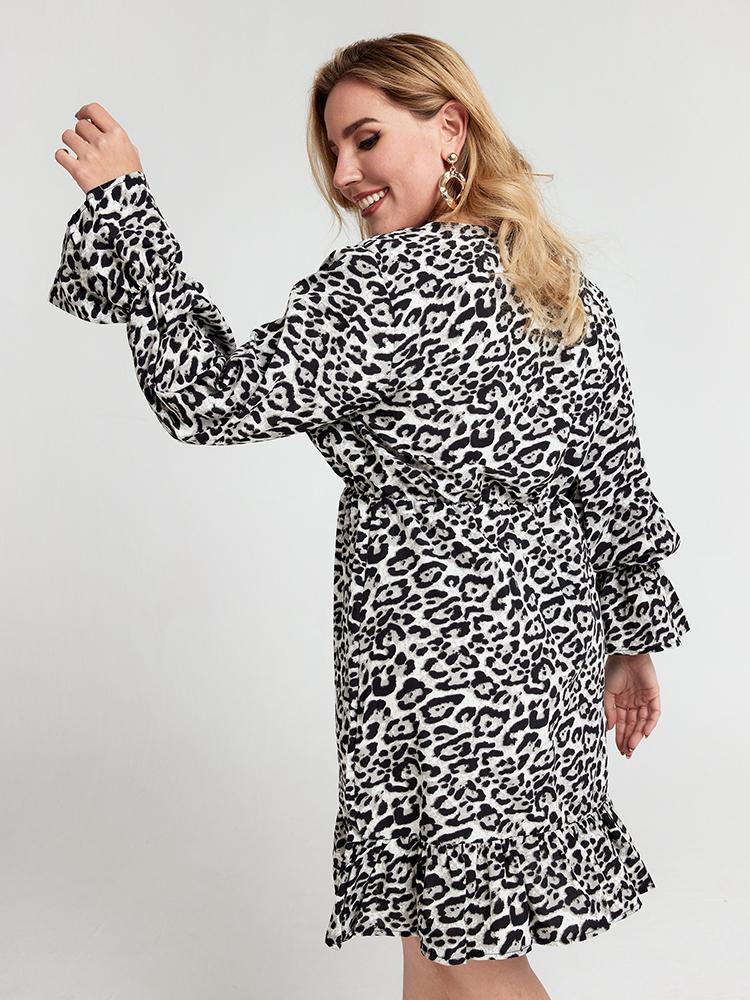 V-neck Leopard Dress