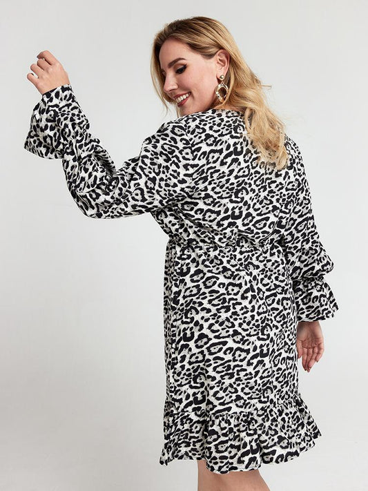 V-neck Leopard Dress