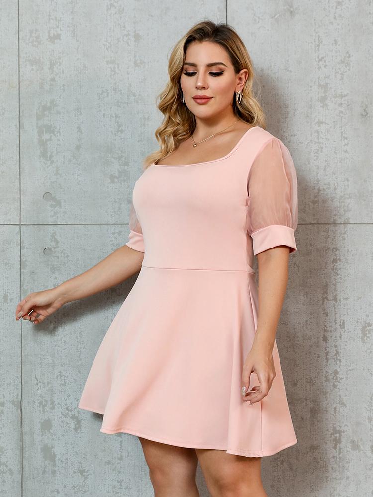 Mesh Sleeve Dress