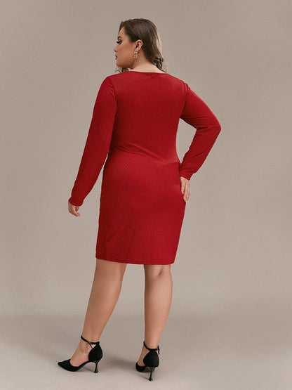 Knotted V-neck Bodycon Dress
