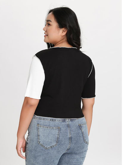 Contrast Black White T-Shirt