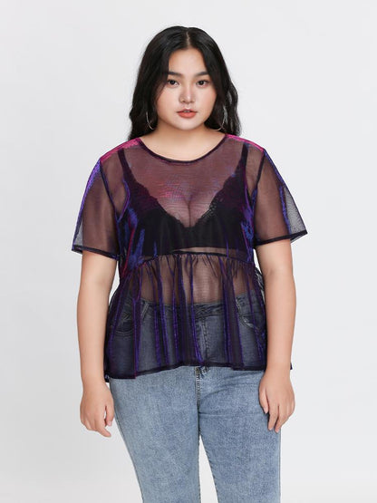 Ruffle See Through T-Shirt
