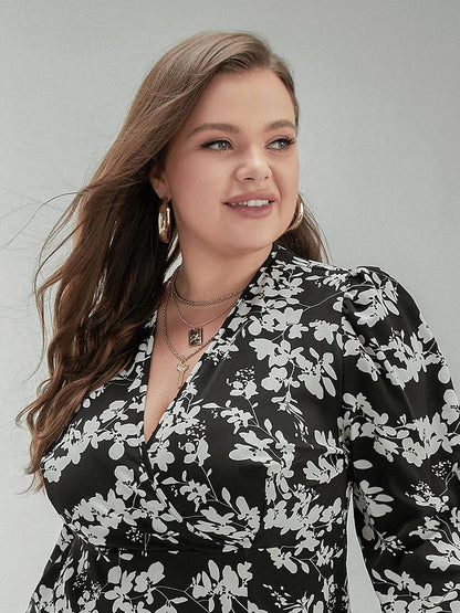 Printed Puff Sleeve Dress